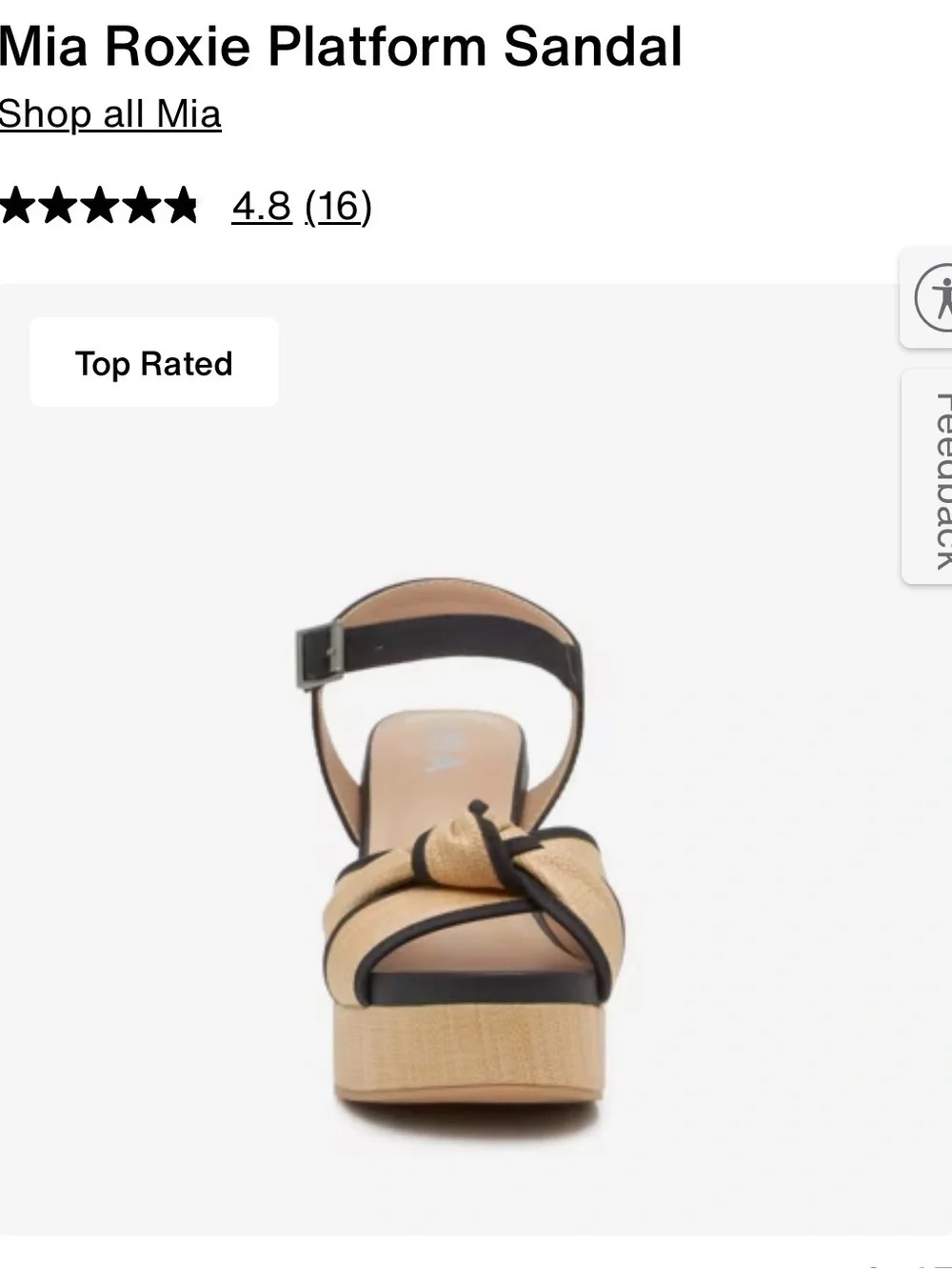 MIA Roxie Knot Platform Sandal - Black & Natural